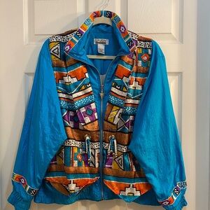 Lavon Women's Colorful Geometric Bomber Jacket